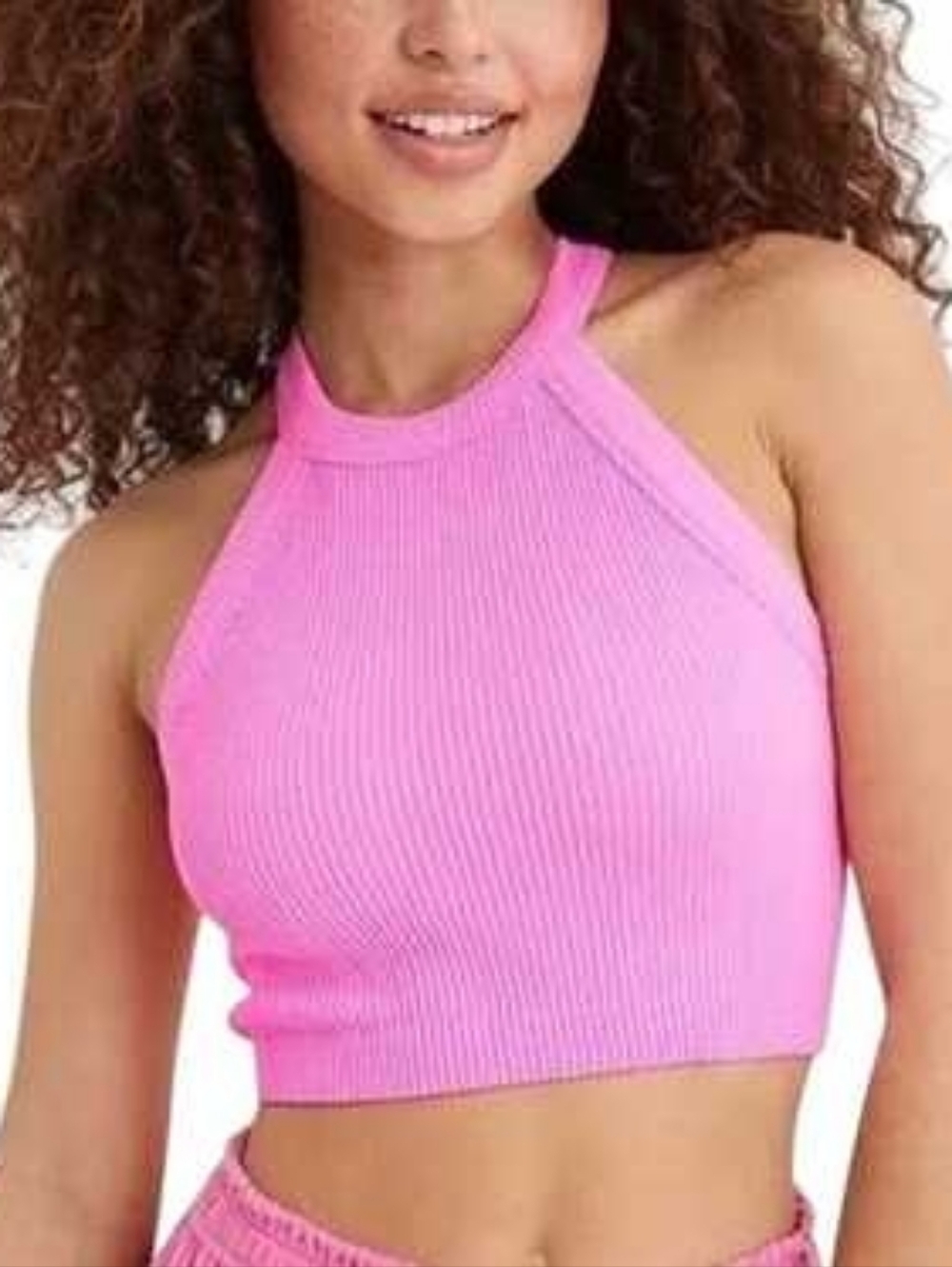 Aerie Superchill High Neck Ribbed Halter Top